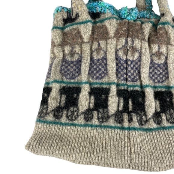 Handmade Wool Unique Shoulder Tote Bag Button Loop Amish Horse Buggy Carriage - Picture 10 of 13